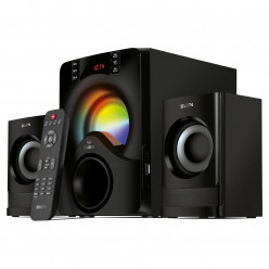 SVEN MS-312 Black,  2.1 / 20W + 2x10W RMS, Dynamic switchable RGB backlit gaming speaker system, Bluetooth, USB/SD player, FM radio, display, remote control, wooden